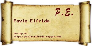 Pavle Elfrida névjegykártya